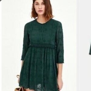 Zara green eyelet dress/romper
